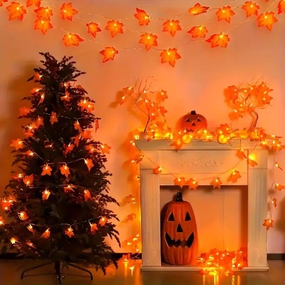 16 feet Autumn Maple Leaf String Lantern Decoration