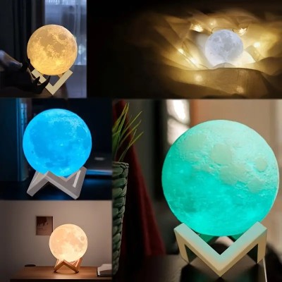 3D Moon Lamp 16 Colors Remote & Touch - 15 cm