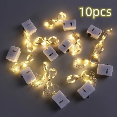 10pcs LED fairy light battery powered string light silver wire 7 feet