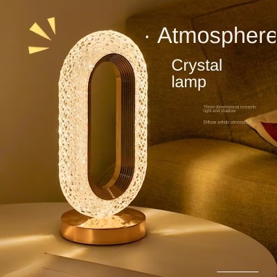 Modern Touch-Controlled LED Desk Lamp - 3-Color Dimmable, Rechargeable Night Light for Bedroom & Living Room Ambiance
