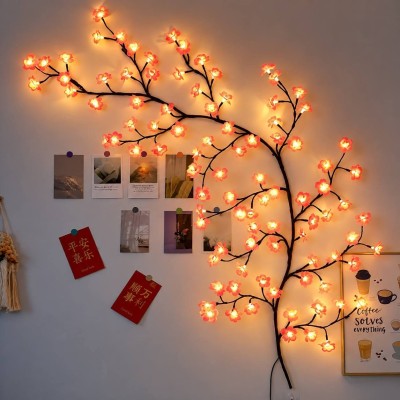 72 Leds Christmas Bulb Accessories Tree Lights Cherry Blossom Bendable Flower Branch Tree Wedding Decoration Willow Vine